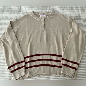 Few Moda x Maddie Prior Hull - Beige and Red Striped cotton Sweater